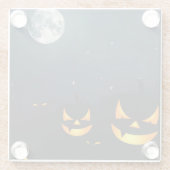 パンプキ不気味ンと満月のハロウィーンの夜 ガラスコースター (裏面)