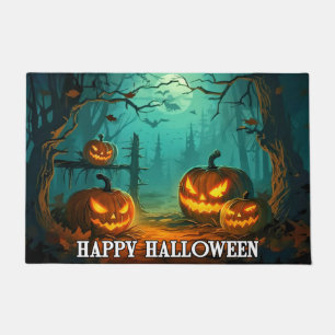 パンプキ不気味ンの照明  ハッピーハローウィン ドアマット