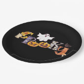 パンプキ不気味ンキノコ幽霊こうもりハロウィーン ペーパープレート (アングル)