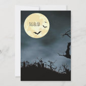 パンプキ不気味ンズウィッチハローウィンパーティ招待状 招待状 (裏面)