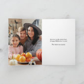 パンプキ不気味ンタイポグラフィフォトハッピーハローウィン カード (内部)