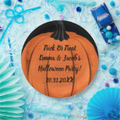 パンプキ不気味ンデザインと文字オカスタムプション ペーパープレート (パーティー)