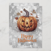 パンプキ不気味ンハッピーハローウィンカード シーズンカード (正面/裏面)