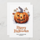 パンプキ不気味ンハッピーハローウィンカード シーズンカード (正面/裏面)