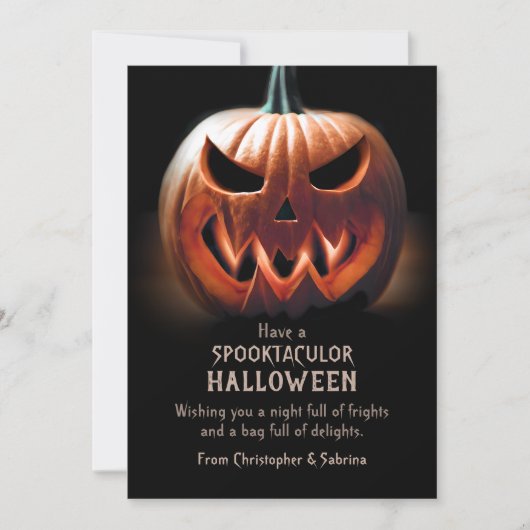 パンプキ不気味ンハロウィーンの挨拶 シーズンカード (正面)