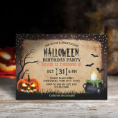 パンプキ不気味ンハロウィーンの衣装バースデーパーティー 招待状
