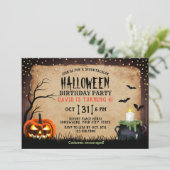 パンプキ不気味ンハロウィーンの衣装バースデーパーティー 招待状 (スタンド正面)