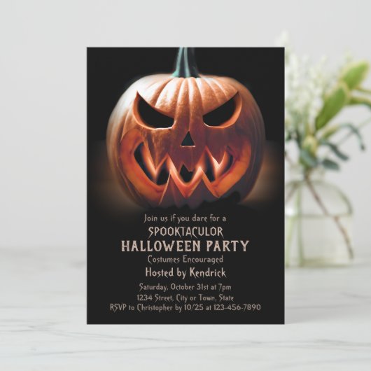 パンプキ不気味ンハロウィーンの衣装パーティー 招待状 (スタンド正面)