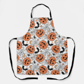 パンプキ不気味ンハロウィーンパターン エプロン (正面)