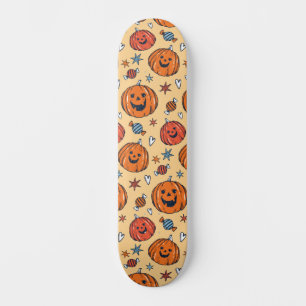パンプキ不気味ンハロウィーンパターン スケートボード