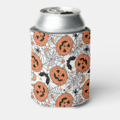 パンプキ不気味ンハロウィーンパターン 缶クーラー (缶裏面)