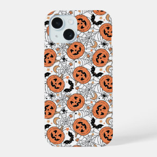 パンプキ不気味ンハロウィーンパターン iPhone 15ケース
