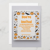 パンプキ不気味ンハローウィンパーティ招待状 招待状 (正面/裏面)