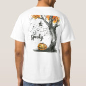 パンプキ不気味ンパッチ両面ハロウィーンTシャツ Tシャツ (裏面)