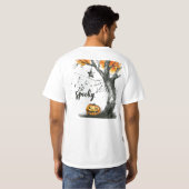パンプキ不気味ンパッチ両面ハロウィーンTシャツ Tシャツ (裏面フル)