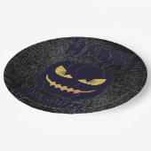 パンプキ不気味ンブラックハローウィンパーティ ペーパープレート (アングル)