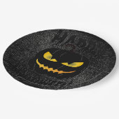 パンプキ不気味ンブラックハローウィンパーティ ペーパープレート (アングル)