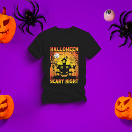 パンプキ不気味ン幽霊のよく出るハロウィーングラフィック Tシャツ
