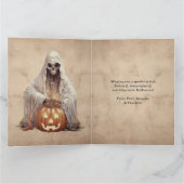 パンプキ不気味ン幽霊ハッピーハローウィン カード (内部)