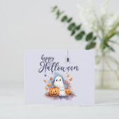 パンプキ不気味ン幽霊ハロウィーンハガキ ポストカード (スタンド正面)
