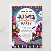 パンプキ不気味ン幽霊ハロウィーン 招待状 (正面)