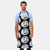 パンプキ不気味ン模様 |ハッピーハローウィン エプロン (着用した状態)