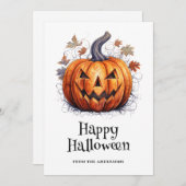 パンプキ不気味ン紅葉ハッピーハローウィンカード シーズンカード (正面/裏面)