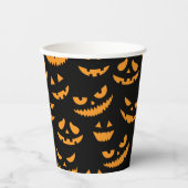 パンプキ不気味ン顔キッズハローウィンパーティ 紙コップ (正面)