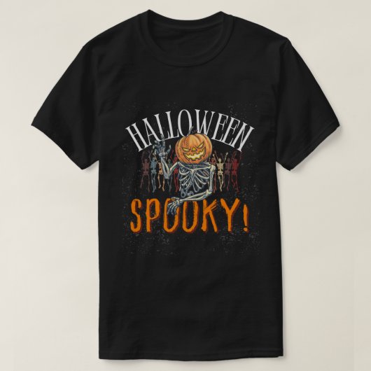 パンプキ不気味ン骨格ハロウィーンTシャツ | おもしろい Tシャツ (デザイン正面)