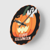 パンプキ不気味ン&幽霊ハロウィーン時計 ラウンド壁時計 (傾斜)