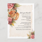 パンプキ与えン感謝してい感謝祭 インビテーションポストカード (正面)