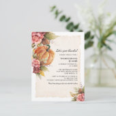 パンプキ与えン感謝してい感謝祭 インビテーションポストカード (スタンド正面)