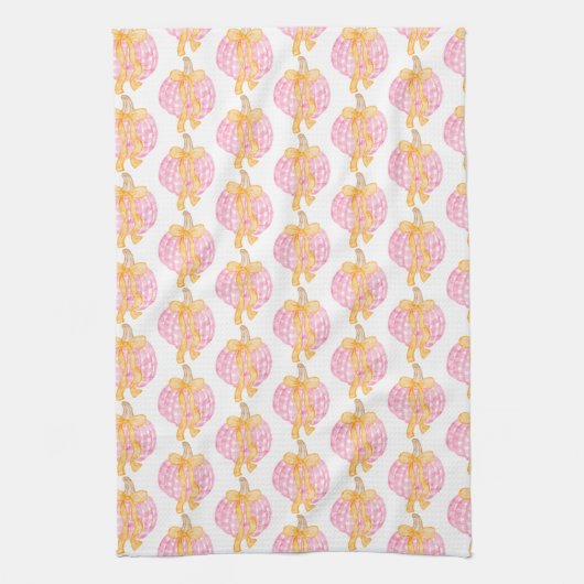 パンプキ名門私立校風のンボウズ感謝祭お祝いパーティー キッチンタオル (縦)