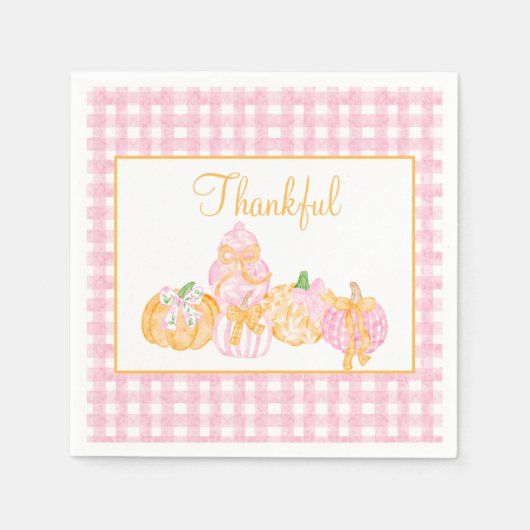 パンプキ名門私立校風のンボウズ感謝祭お祝いパーティー スタンダードカクテルナプキン (正面)