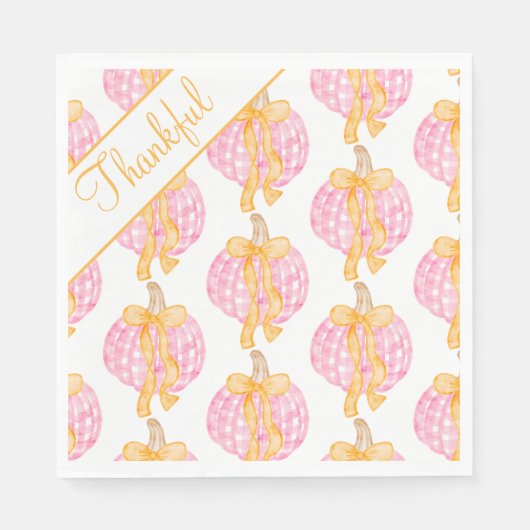 パンプキ名門私立校風のンボウズ感謝祭お祝いパーティー スタンダードランチョンナプキン (正面)