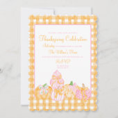 パンプキ名門私立校風のンボウズ感謝祭お祝いパーティー 招待状 (正面)