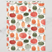 パンプキ図解入りの、写真付きのン型スクラップブック紙 (正面/裏面)