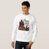 パンプキ幽霊のよく出るンと幽霊で満たされた家の道 スウェットシャツ (正面フル)