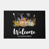 パンプキ幽霊のよく出るンハウスウィズ幽霊&こうもりへようこそ ドアマット (正面)