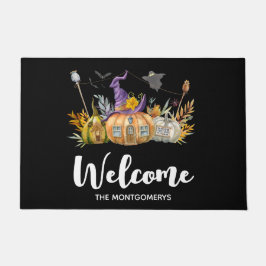 パンプキ幽霊のよく出るンハウスウィズ幽霊&こうもりへようこそ ドアマット