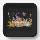 パンプキ幽霊のよく出るンハウスウィズ幽霊&こうもり ペーパープレート (正面)