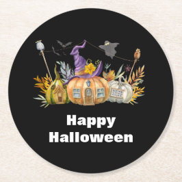 パンプキ幽霊のよく出るンハウスウィズ幽霊&こうもり ラウンドペーパーコースター
