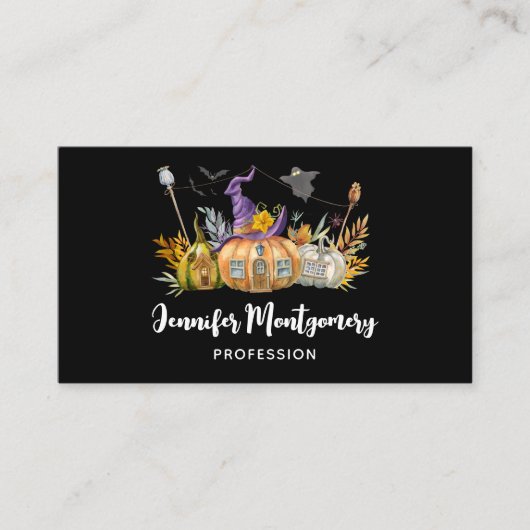 パンプキ幽霊のよく出るンハウスウィズ幽霊&こうもり 名刺 (正面)