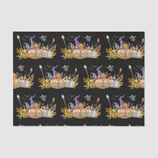 パンプキ幽霊のよく出るンハウスウィズ幽霊&こうもり 薄葉紙 (正面)