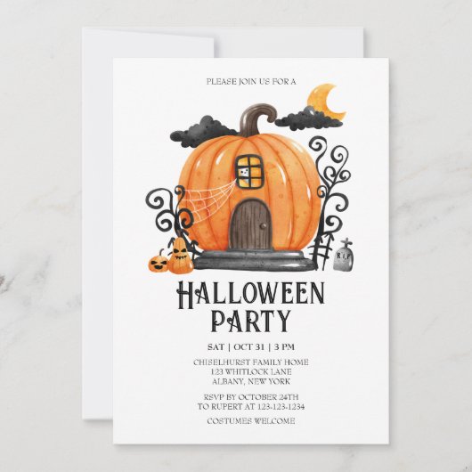パンプキ幽霊のよく出るンハウスハローウィンパーティ 招待状 (正面)