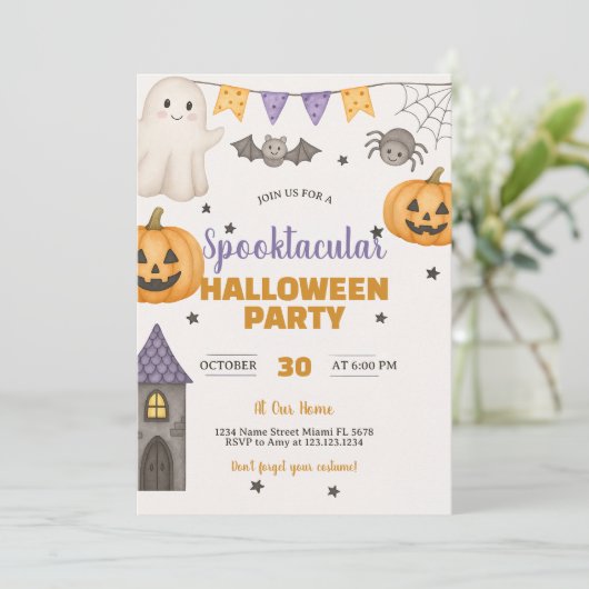 パンプキ幽霊のよく出るン&幽霊バッシュカード 招待状 (スタンド正面)