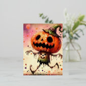 パンプキ幽霊のよく出るン 箔シーズンポストカード (立ち正面)