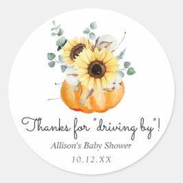 パンプキ感謝していンメッセージカードで運転する ラウンドシール