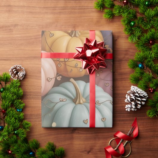 パンプキ数々のン模様のラッピング紙 ラッピングペーパー (クリスマスギフト)