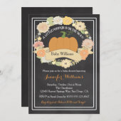 パンプキ男女兼用ンベビーシャワー招待状 招待状 (正面/裏面)